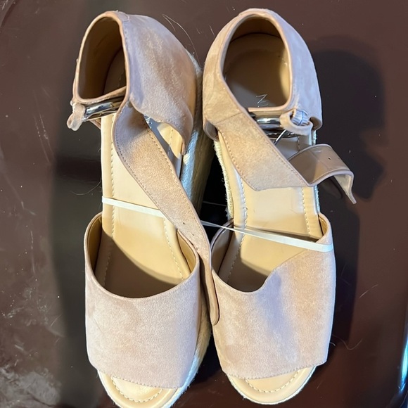 NINE WEST Women's‎ Tan & Brown Espadrille Wegde Heels Size 10 - Picture 1 of 13
